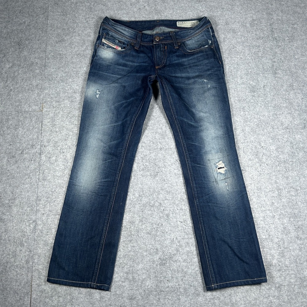 Vintage Diesel Lowky Denim Jeans Womens 26x32(28x26) Dark Blue Wash Y2K Low Rise
